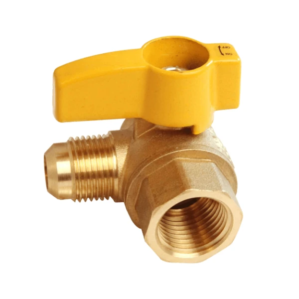 1/2" Female X 3/8" Flare Angle Brass Gas Ball Valve With T Handle high quality